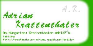 adrian krattenthaler business card